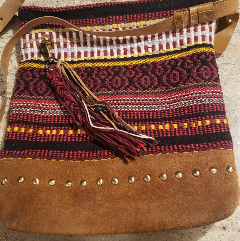 Shiraleah crossbody bag woven and suede 14x12. CLOSING  my closet in in 8 days!